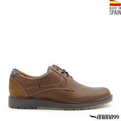 Zapato blucher de piel marrón