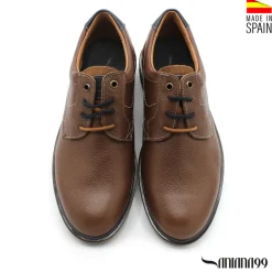 Zapato blucher de piel marrón