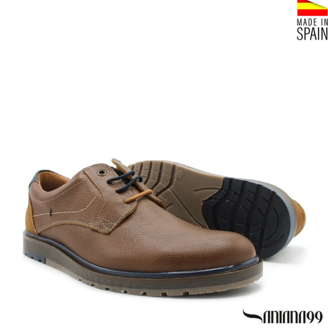 Zapato blucher de piel marrón