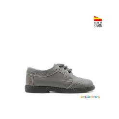 Zapato blucher gris piel