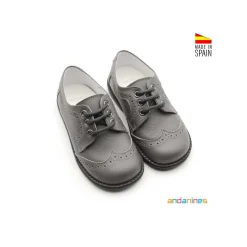 Zapato blucher gris piel