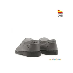 Zapato blucher gris piel