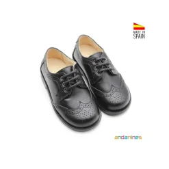 Zapato blucher negro piel