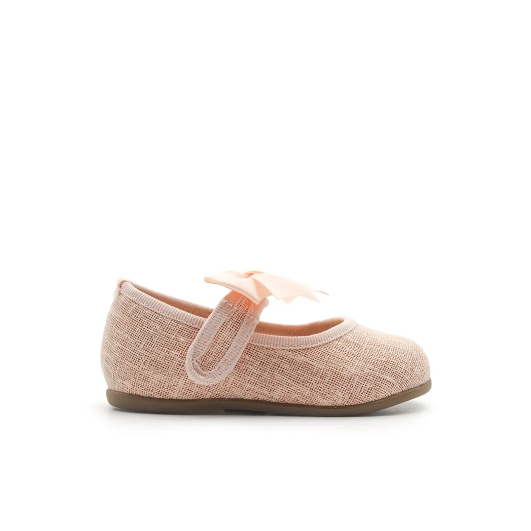 Zapato brillos lino rosa