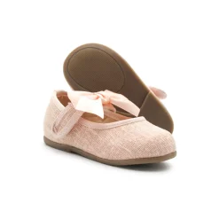 Zapato brillos lino rosa