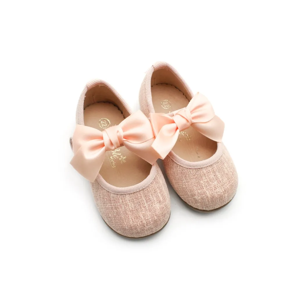 Zapato brillos lino rosa