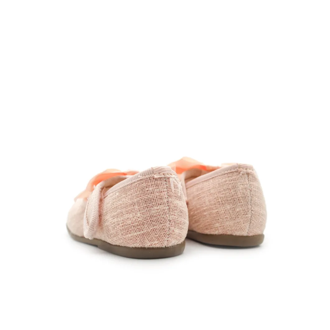 Zapato brillos lino rosa