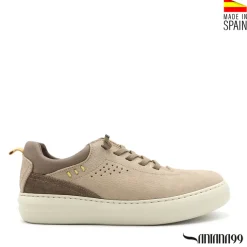 Zapato casual beige con cordón elástico