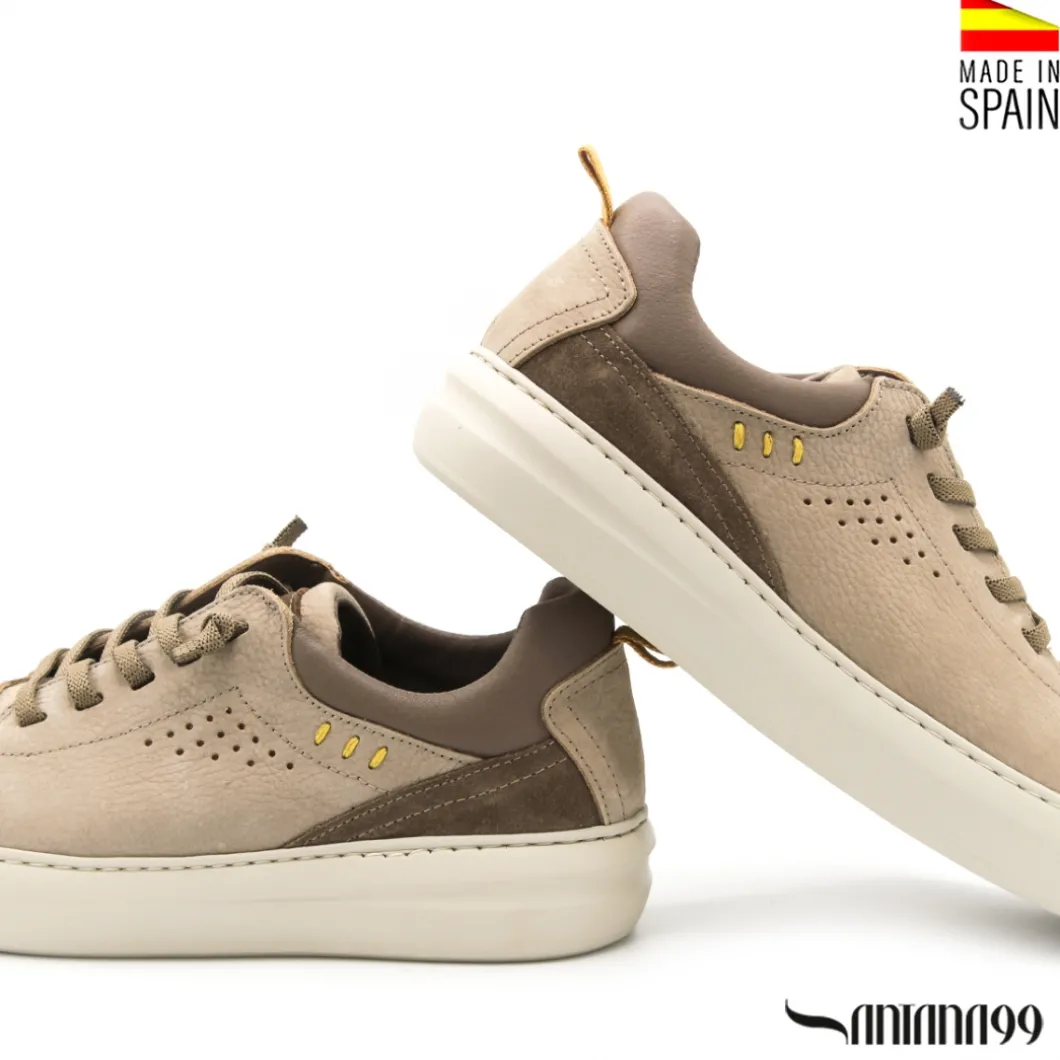 Zapato casual beige con cordón elástico