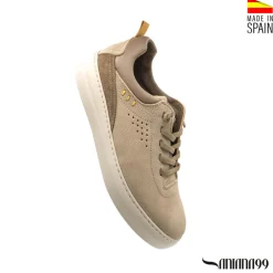 Zapato casual beige con cordón elástico