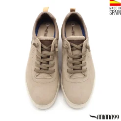 Zapato casual beige con cordón elástico