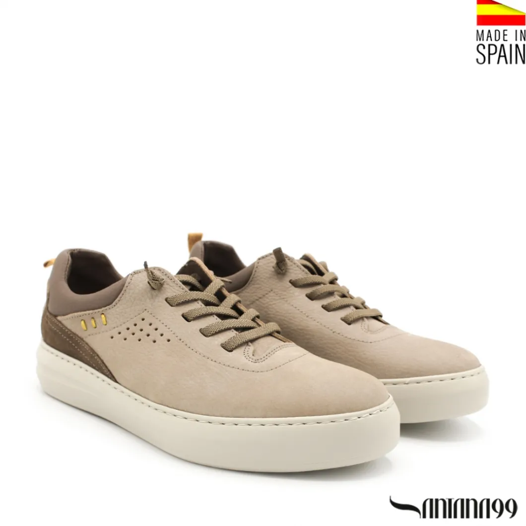 Zapato casual beige con cordón elástico
