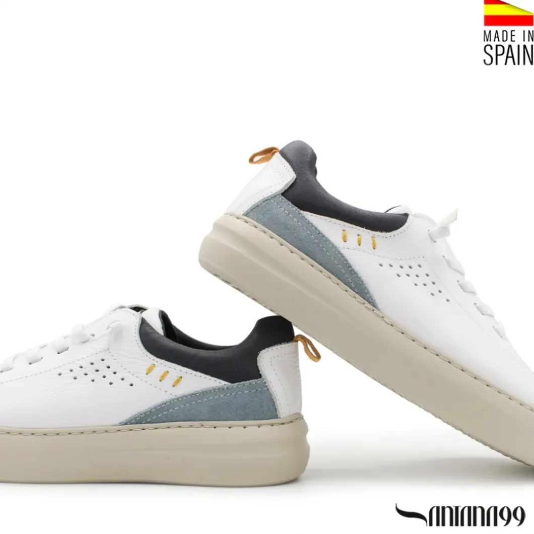 Zapato casual blanco con cordón elástico