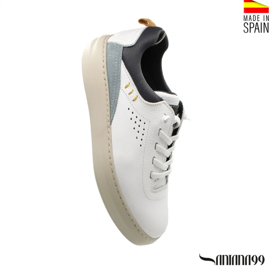 Zapato casual blanco con cordón elástico