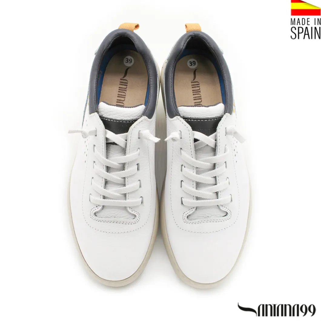 Zapato casual blanco con cordón elástico