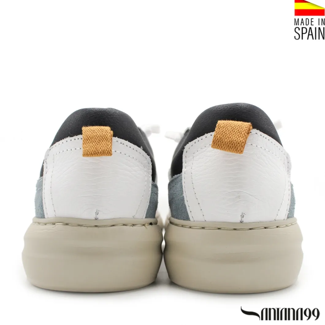 Zapato casual blanco con cordón elástico