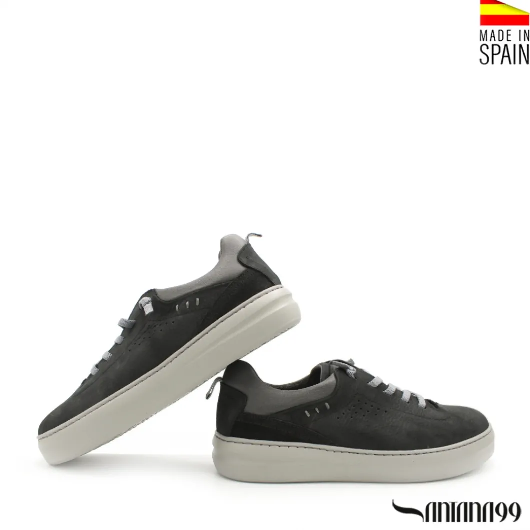 Zapato casual negro con cordón elástico