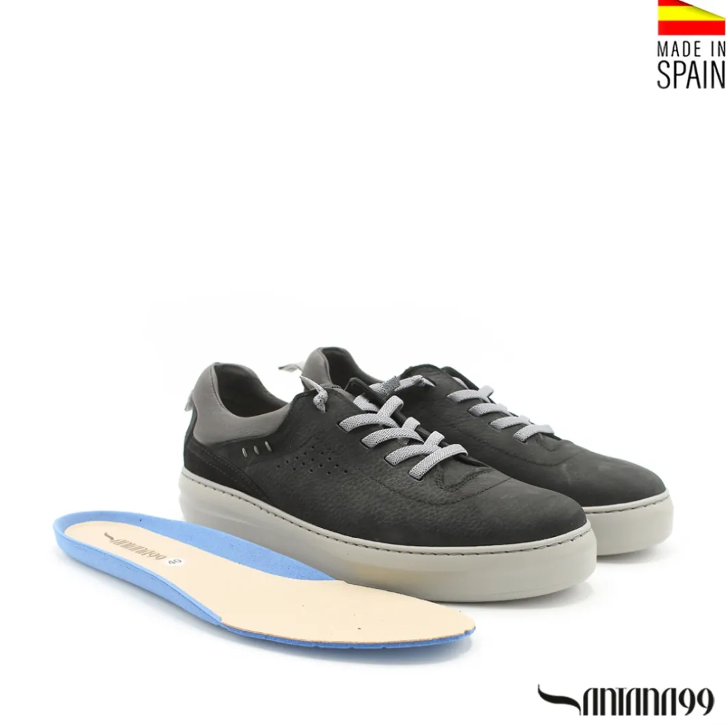 Zapato casual negro con cordón elástico