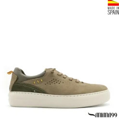 Zapato casual verde con cordón elástico