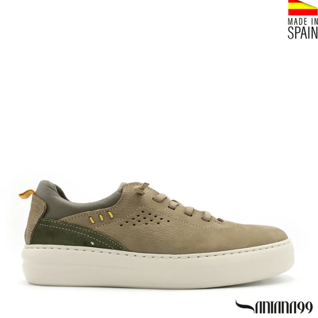 Zapato casual verde con cordón elástico