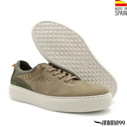 Zapato casual verde con cordón elástico