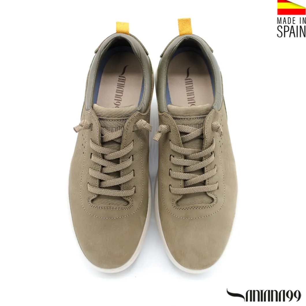 Zapato casual verde con cordón elástico