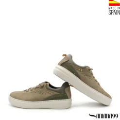 Zapato casual verde con cordón elástico