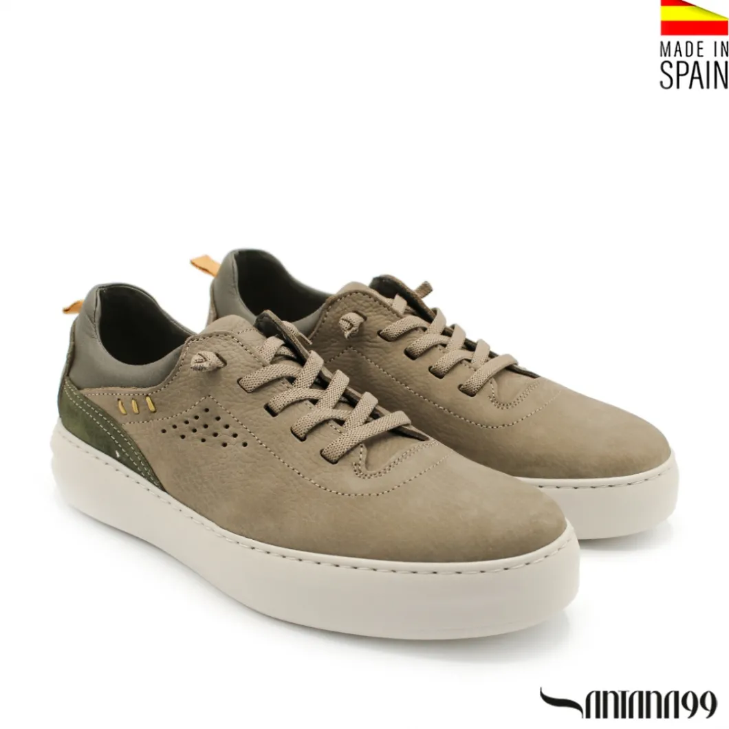 Zapato casual verde con cordón elástico
