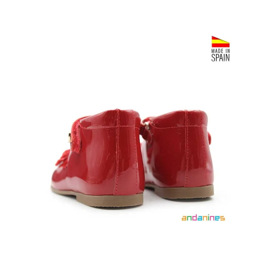 Zapato charol rojo talón alto