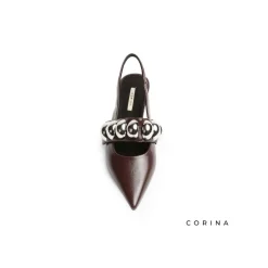 Zapato Corina burdeos tacón bajo