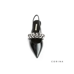 Zapato Corina negro tacón bajo