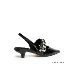 Zapato Corina negro tacón bajo