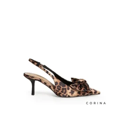 Zapato de salón destalonado leopardo