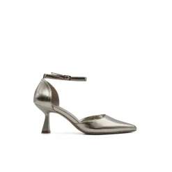 Zapato de salón plomo con tacón fino