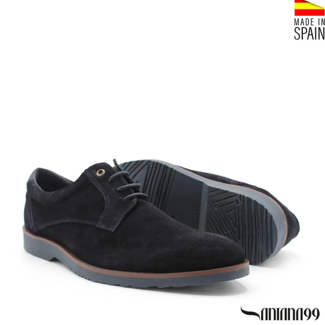 Zapato de serraje azul marino