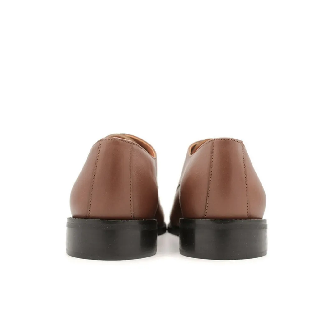 Zapato derby cuero marron