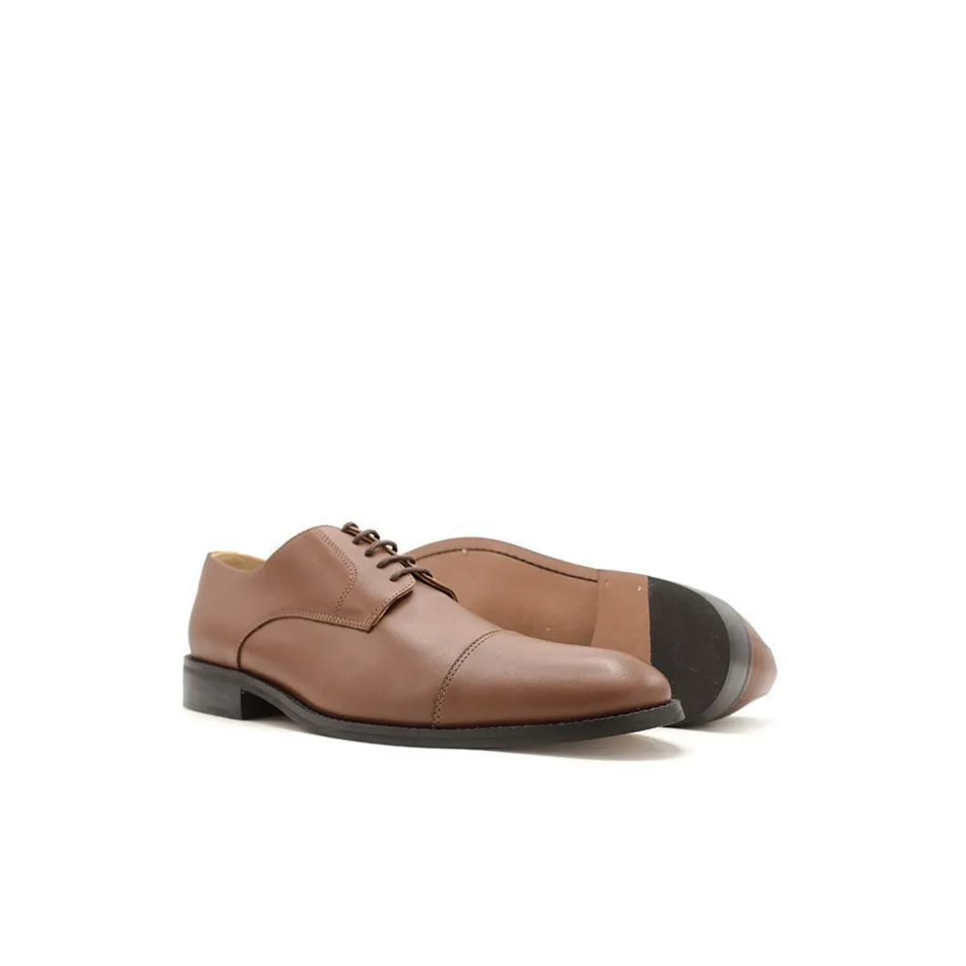 Zapato derby cuero marron