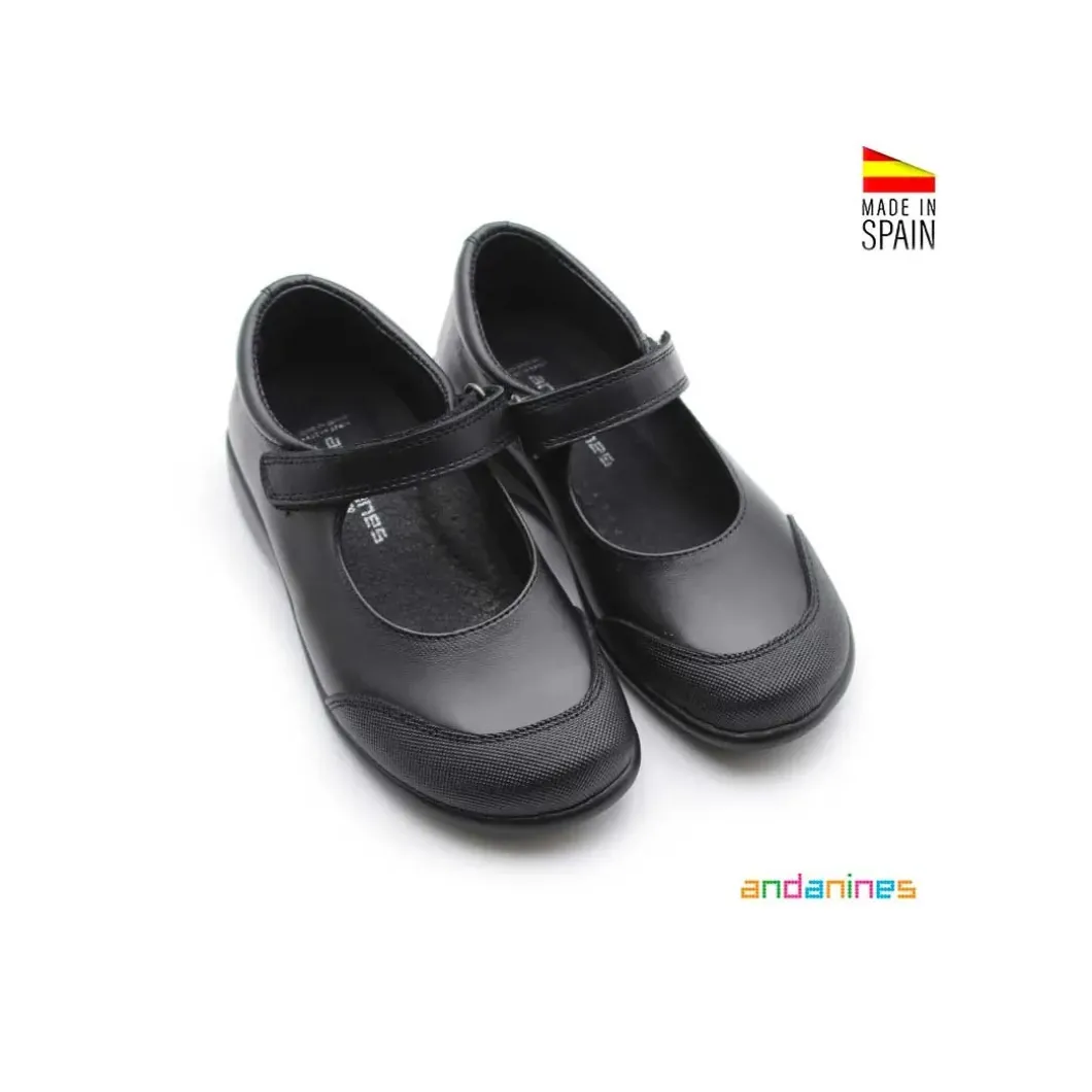 Zapato escolar negro con velcro