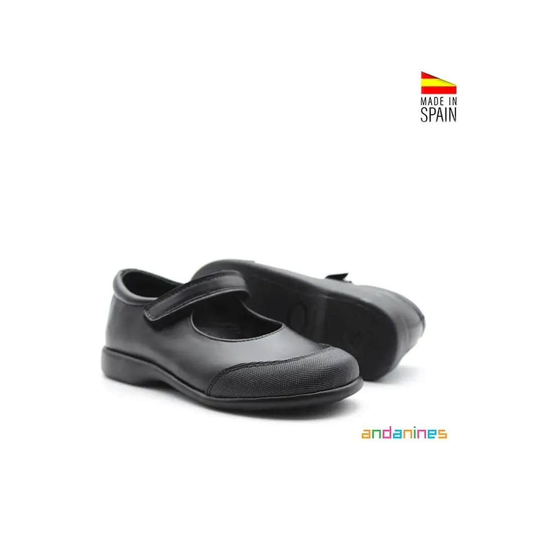 Zapato escolar negro con velcro