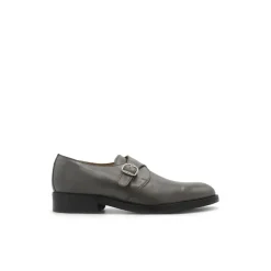 Zapato gris hebilla de piel