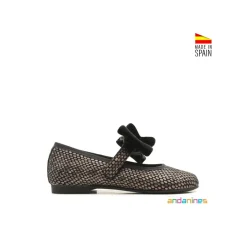 Zapato lazo negro terciopelo