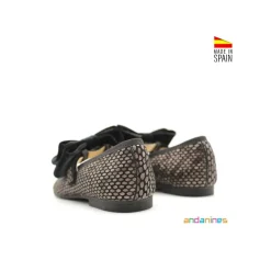 Zapato lazo negro terciopelo