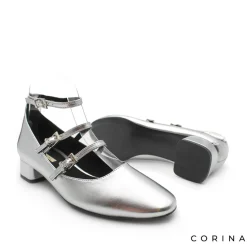 Zapato mary jane con hebillas plata