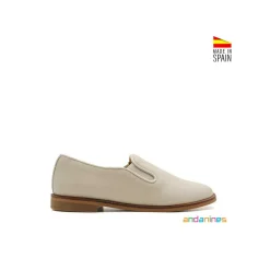 Zapato mocasin elasticos beige