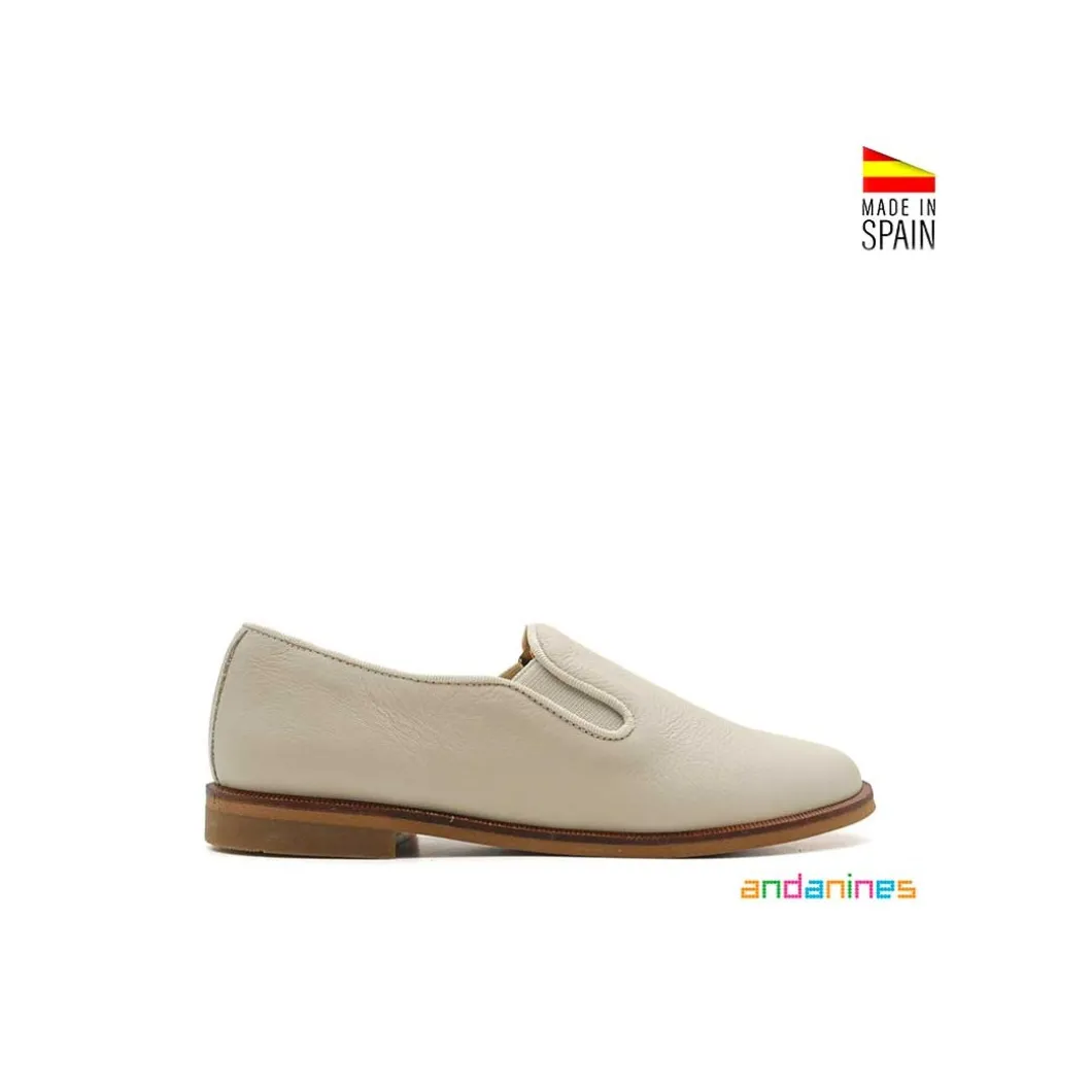 Zapato mocasin elasticos beige
