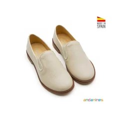 Zapato mocasin elasticos beige