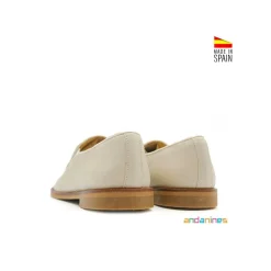 Zapato mocasin elasticos beige