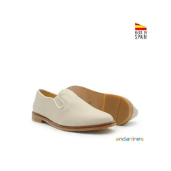 Zapato mocasin elasticos beige
