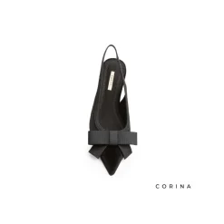 Zapato negro terciopelo tacón