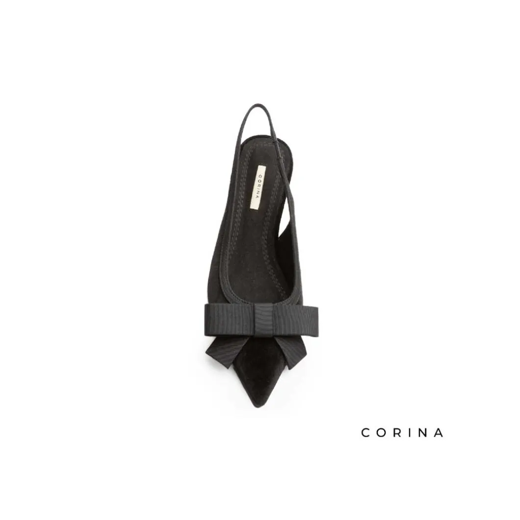 Zapato negro terciopelo tacón